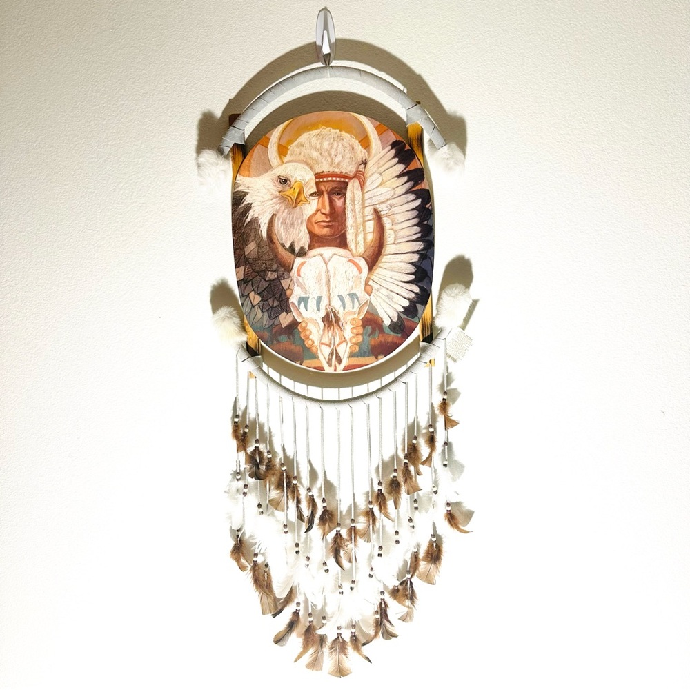 Vintage Native American Dream‎ Catcher Wall Art Made in Mexico 41 Inches Eagle